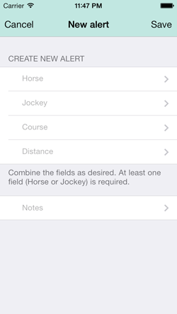 Alerts information of each favorite